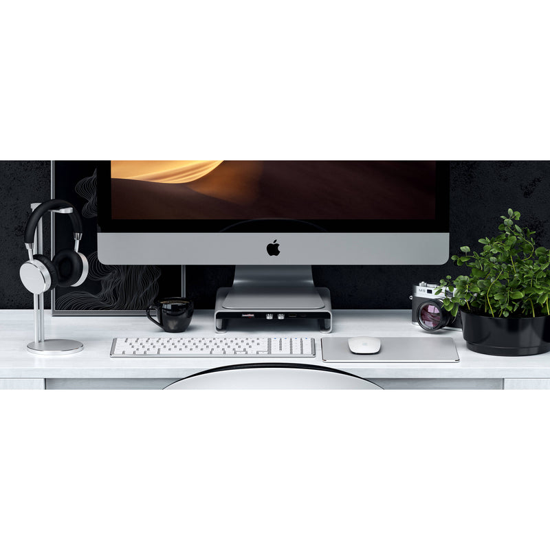 Satechi USB Type-C Aluminum Monitor Stand Hub for Apple iMac (Silver)