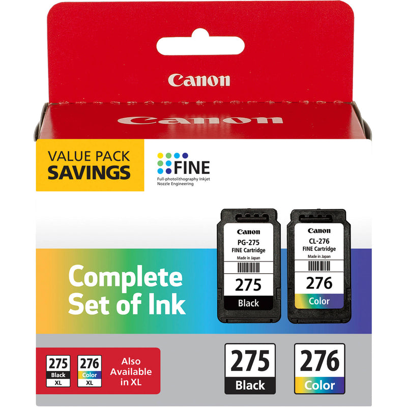 Canon PG-275/CL-276 Value Pack B&W/Color Ink Cartridges for PIXMA TS3520 and TR4720 Printers