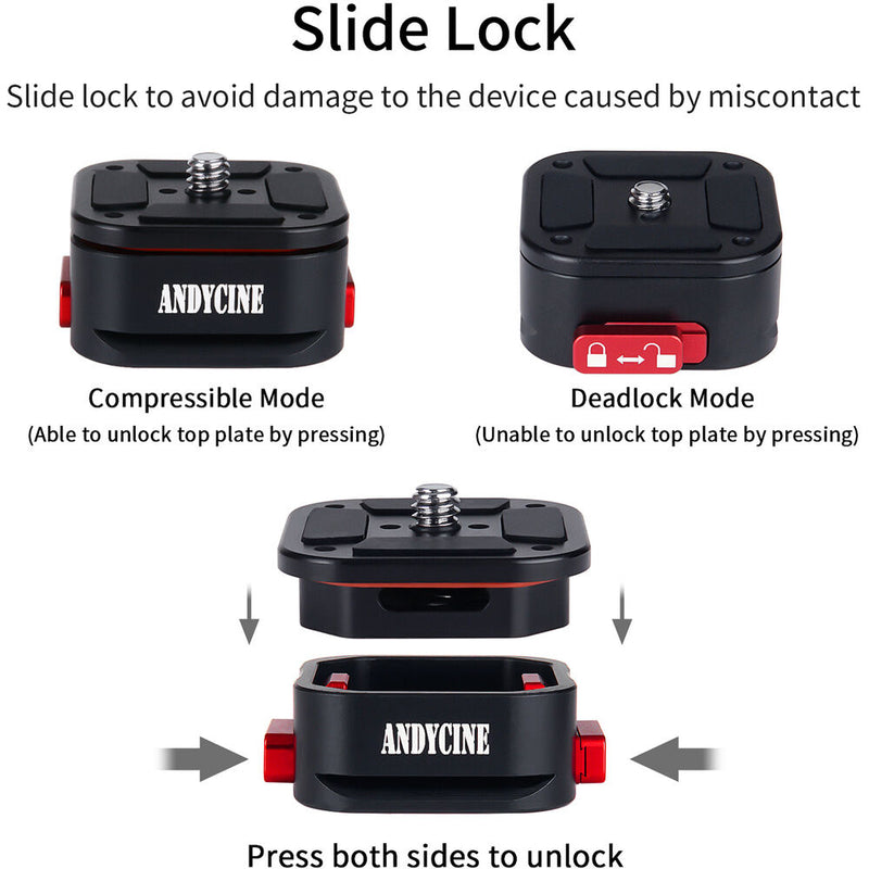 ANDYCINE Quick Release Camera Plate Tripod Adapter with 1/4"-20 Screw