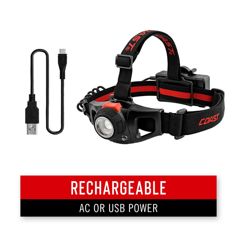 COAST HL77R Rechargeable LED Headlamp in Gift Box