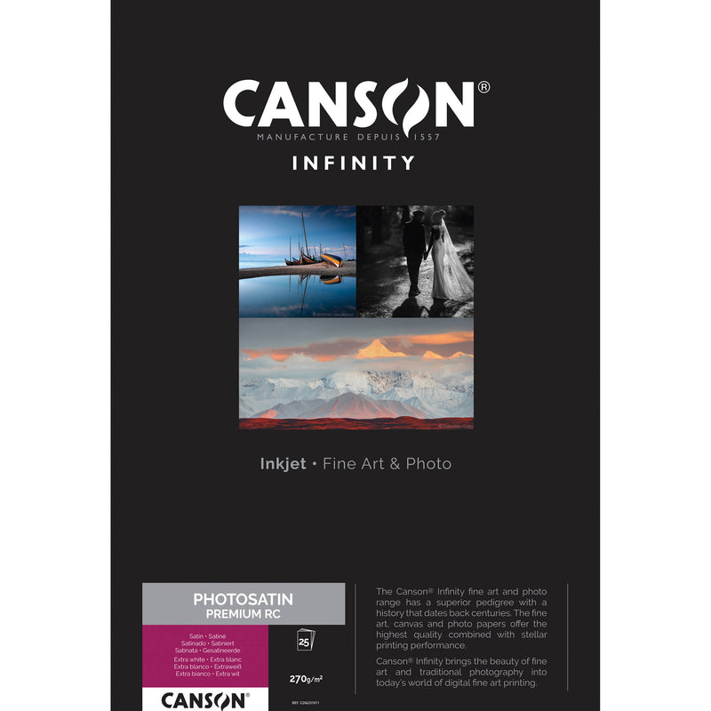 Canson Infinity PhotoSatin Premium RC Paper (17 x 22", 25 Sheets)