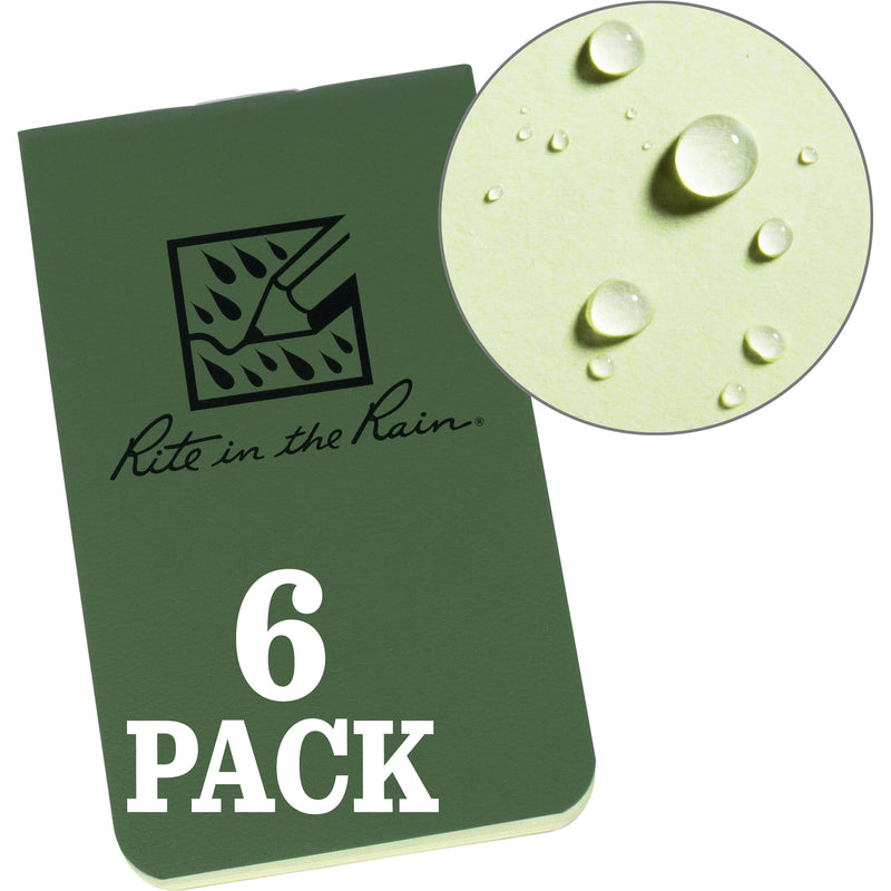 Rite in the Rain On-the-Go Notebooks (Green, 6-Pack)