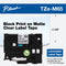 Brother TZe-M65 Label Tape for P-Touch Labelers (White Print on Matte Clear, 1.4" x 26.2')