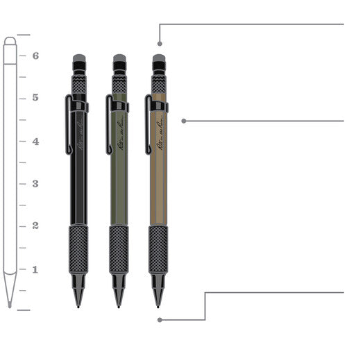 Rite in the Rain Mechanical Pencil 3-Pack: Flat Dark Earth, Black & Olive Drab