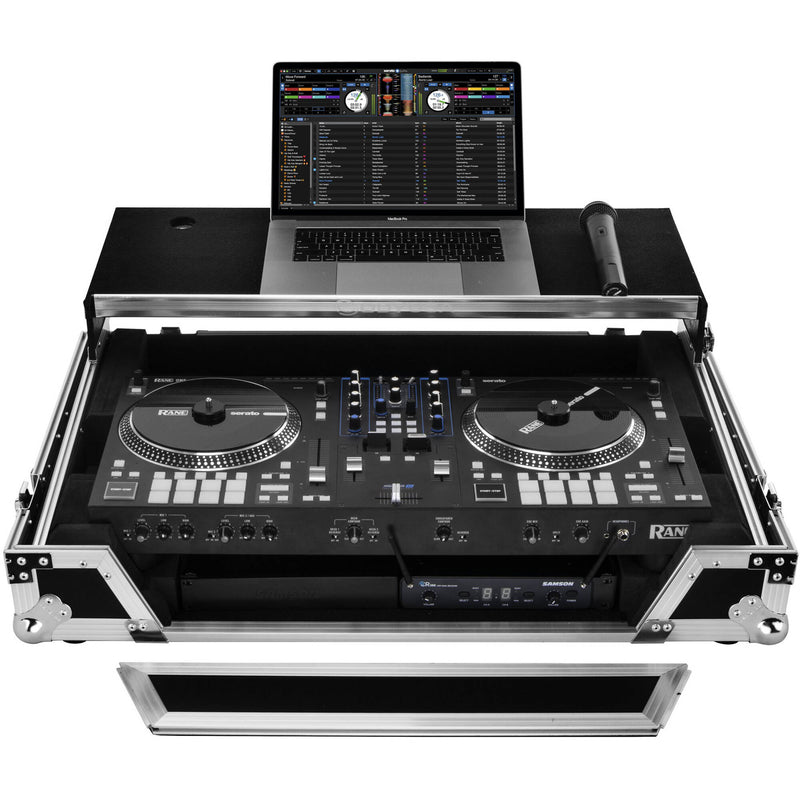 Odyssey Flight Zone Glide Style Flight Case for Rane One DJ Software Controller (Silver on Black)