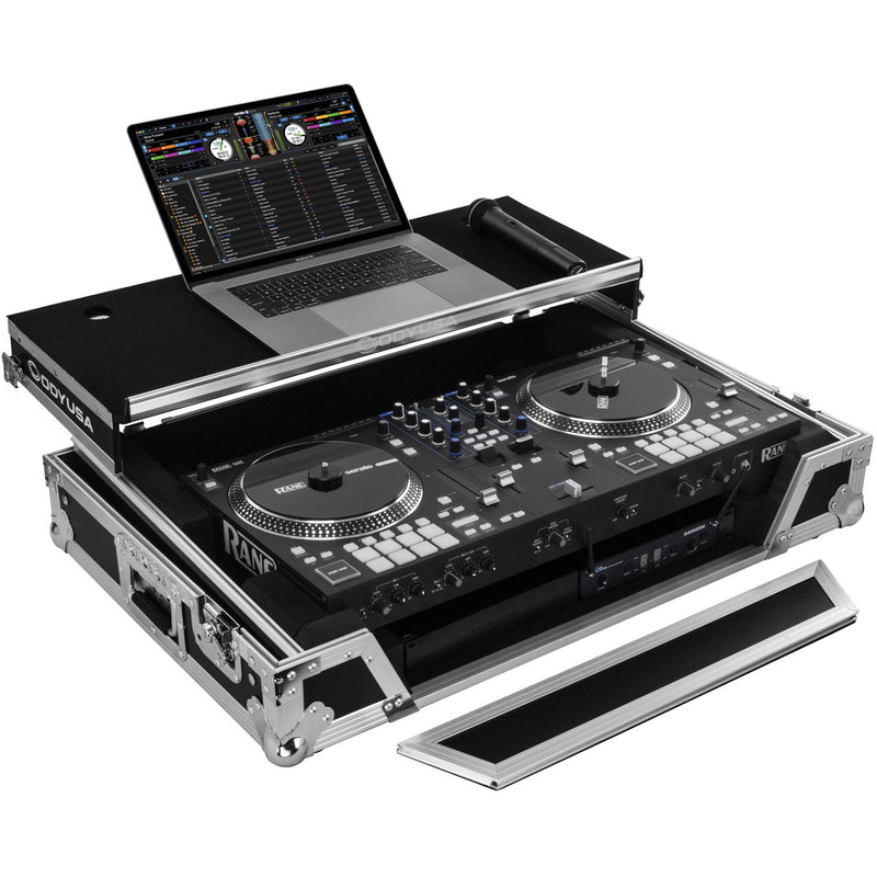 Odyssey Flight Zone Glide Style Flight Case for Rane One DJ Software Controller (Silver on Black)