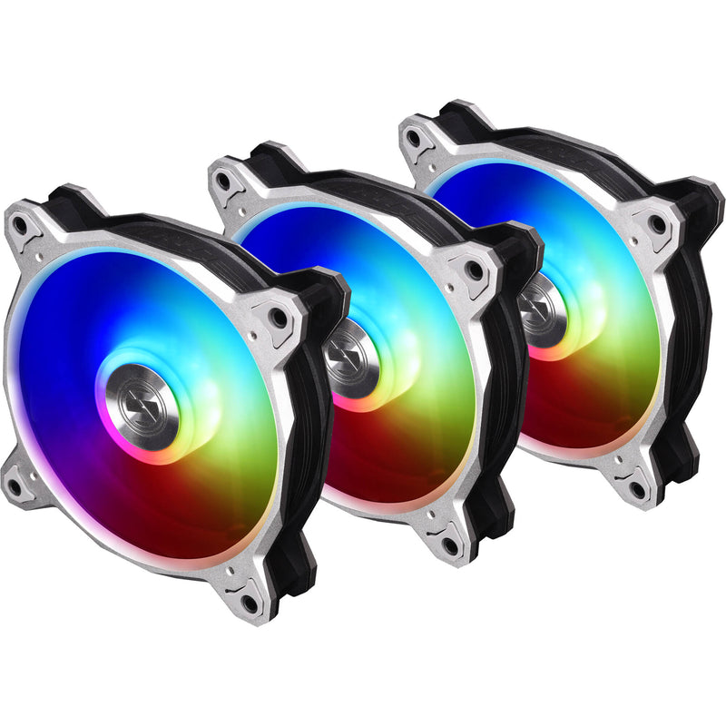 Lian Li Bora Digital ARGB 120mm PWM Fan (Silver, 3-Pack)