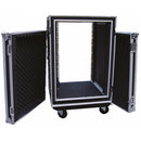 ProX 12U Vertical Shockproof Amp Rack ATA Flight Case 20" Deep with Casters