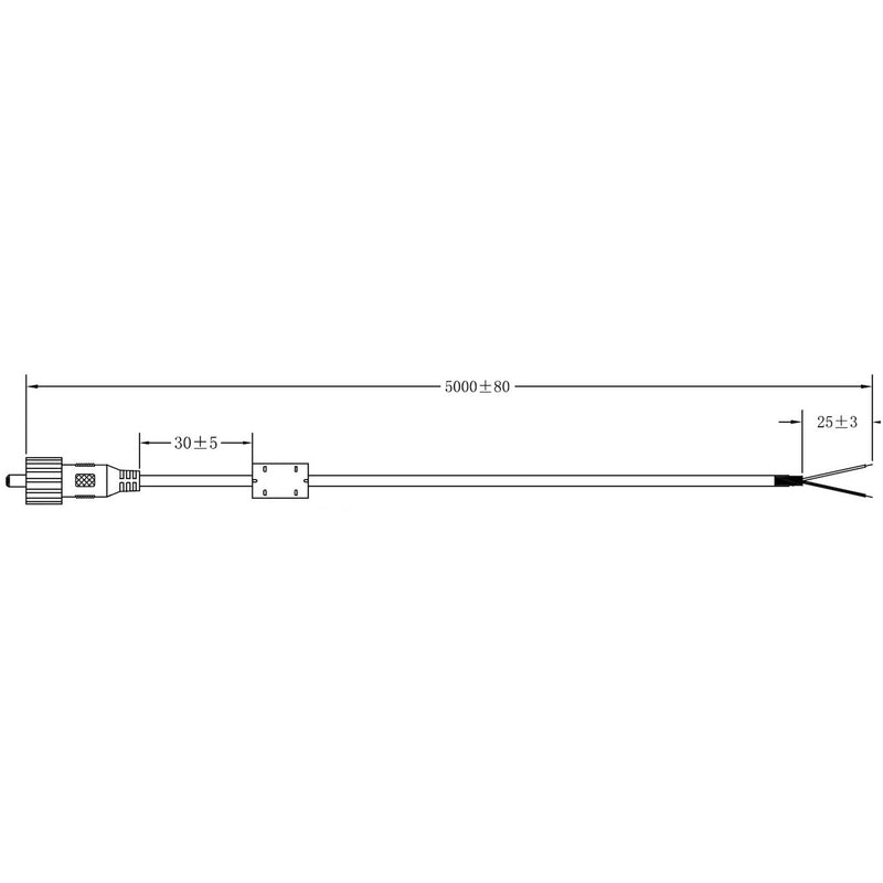 Xenarc IP67 Waterproof Power Cable for 1029GNH Series Monitors (16.4')