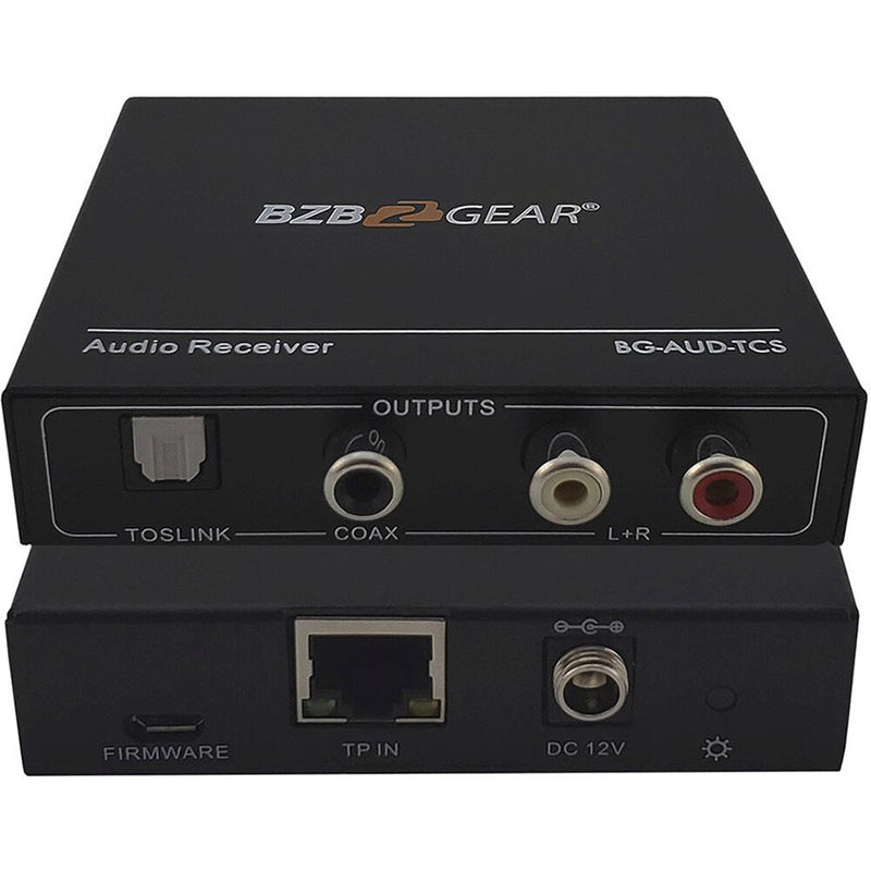 BZBGear Stereo/Toslink/Coax Audio Extender Transmitter/Receiver Over Cat5E/6/7 (Up to 950')