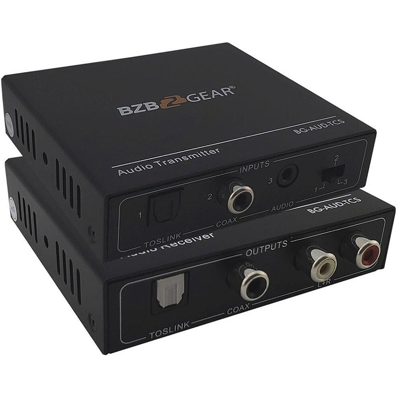 BZBGear Stereo/Toslink/Coax Audio Extender Transmitter/Receiver Over Cat5E/6/7 (Up to 950')