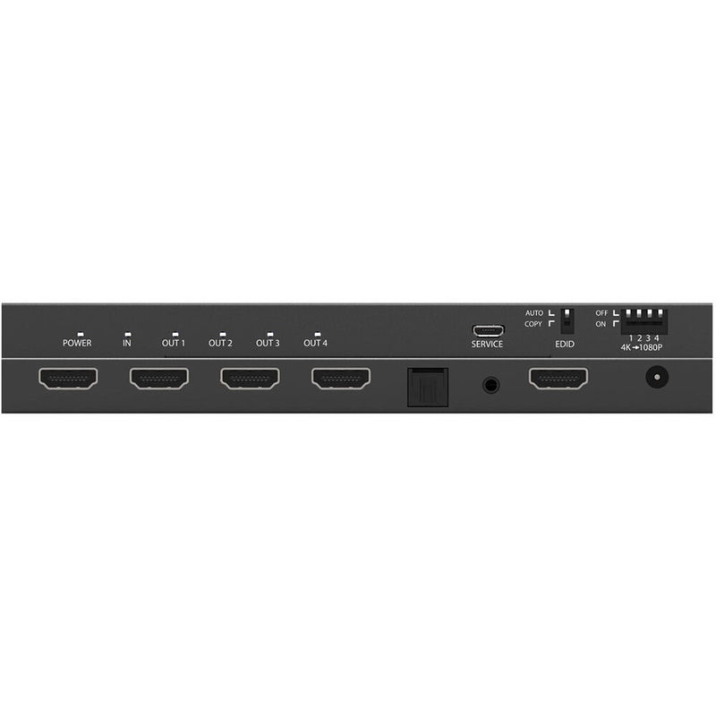 BZBGear 4-Port 4K 60Hz HDMI Splitter/Down-Scaler with Digital and Analog Audio Output