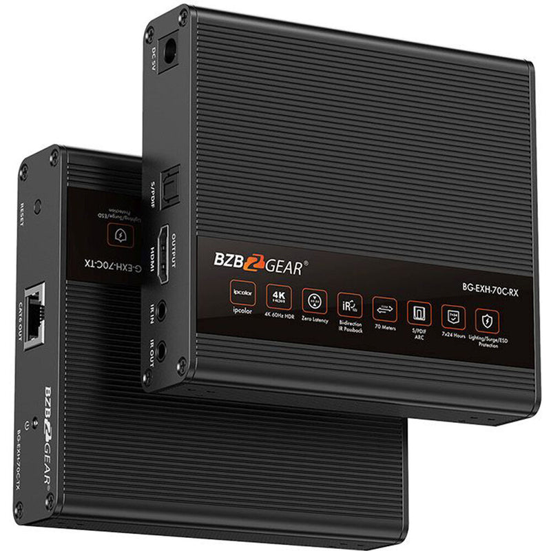 BZBGear 4K 18Gbps HDMI Extender with Bi-Directional IR and Zero Latency (Up to 230')