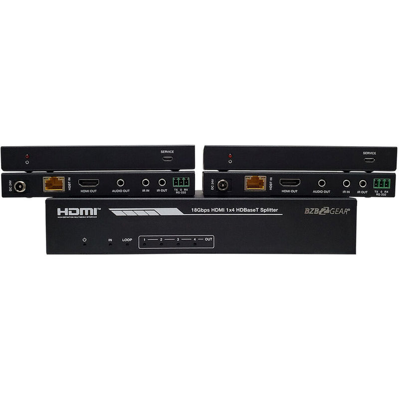 BZBGear 1x4 UHD 4K 18 Gb/s HDMI-over-HDBaseT Splitter/Distribution Amplifier