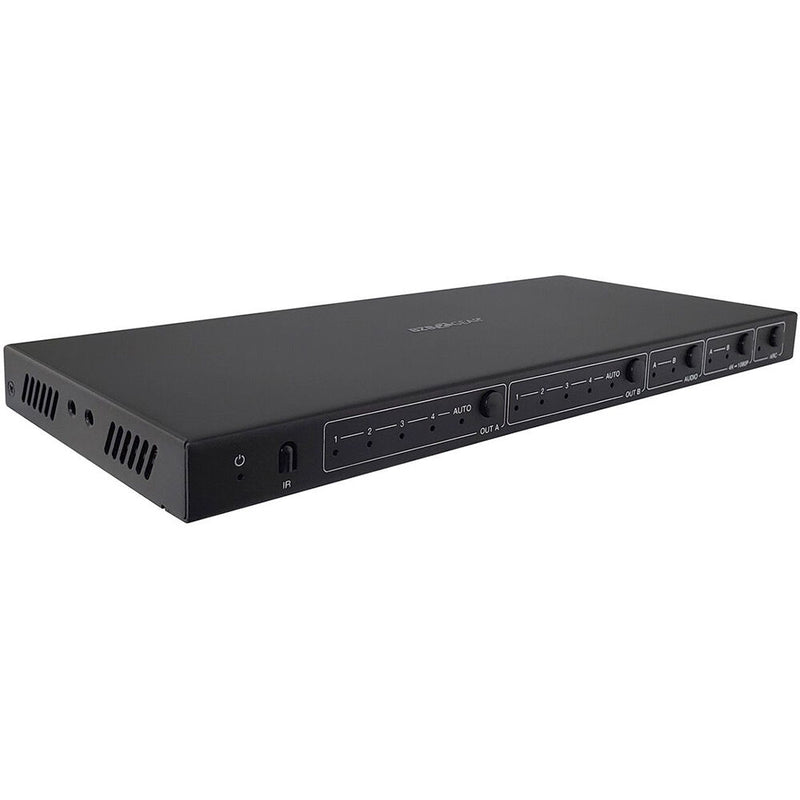 BZBGear 4x2 HDMI 4K60 18 Gb/s Matrix Switcher with Audio/Downscaling Support