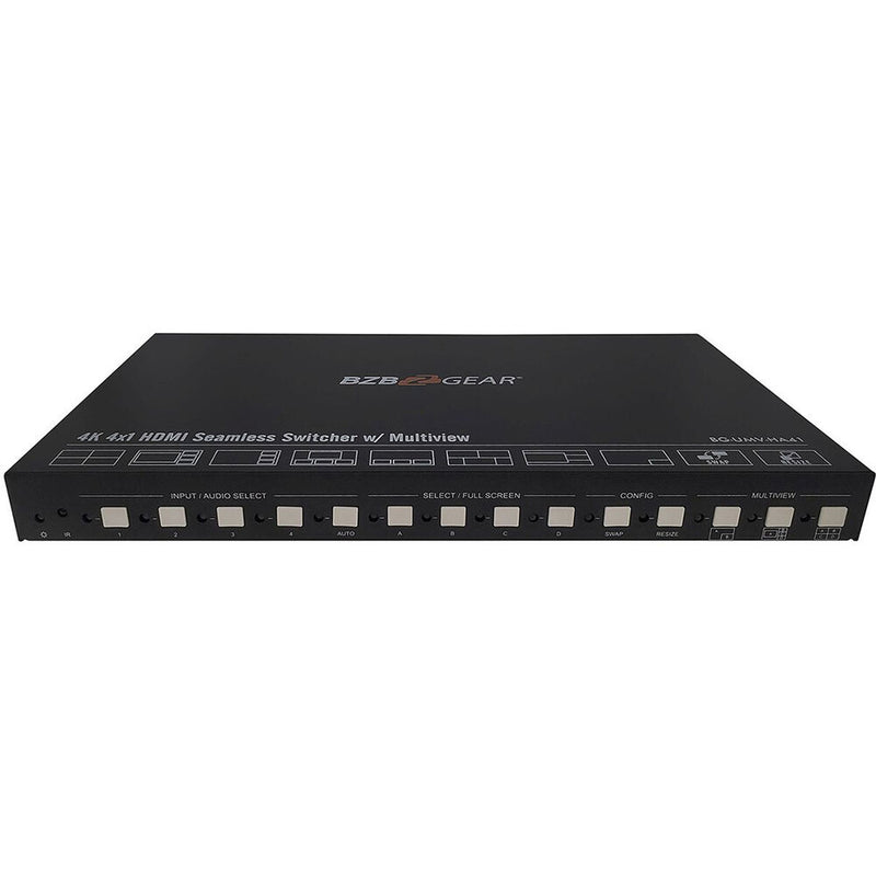 BZBGear 4x1 4K HDMI Seamless Switcher/Scaler with Audio and Multiview