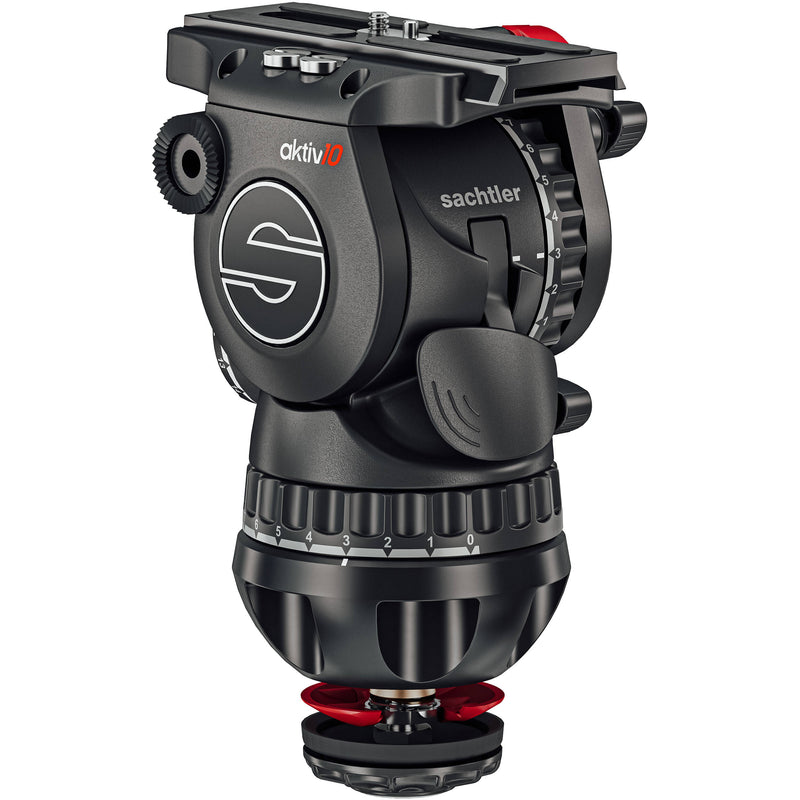 Sachtler aktiv10 Sideload Fluid Head with SpeedLevel & 7-Step Drag for Select Sachtler Tripods ((100mm Ball)