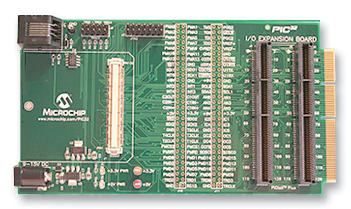 MICROCHIP DM320002 PIC32 I/O Expansion Board, Full access to Starter Board MCU signals, 2-Wire (ICSP) Interface