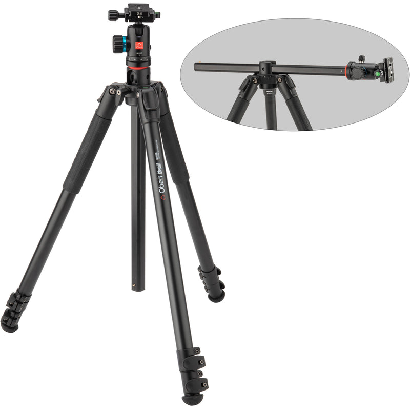 Oben ALF-6193L Skysill Series 3-Section Aluminum Tripod with 90&deg; Lateral Column and BE-117 Dual-Action Ball Head