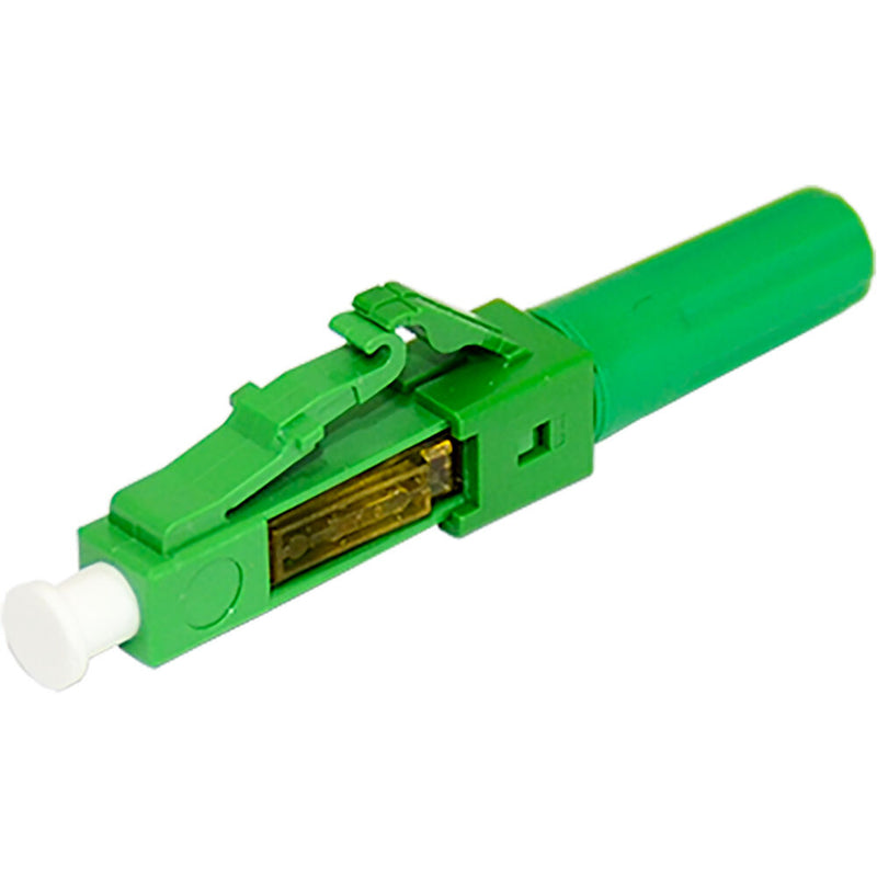 TechLogix Networx ECOConnector Single Mode Zip-Cord LC Fiber Optic Connector (APC, 100-Pack, Green)