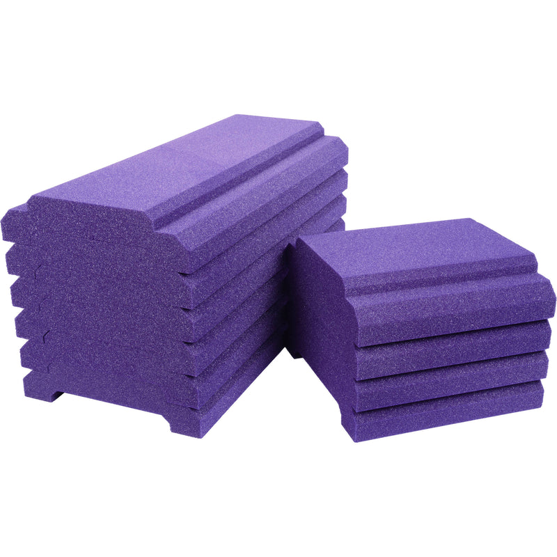 Auralex WaveCave Royale Studiofoam Absorption Panels (10-Pack, 12 x 24" / 12 x 12", Purple)