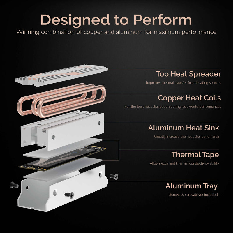 Sabrent M.2 2280 SSD Rocket Heatsink (Silver)