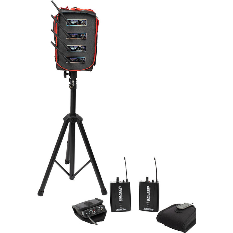 VocoPro IEM-900-Band-4 Long Range Pro Stereo Wireless In-Ear Monitor Package