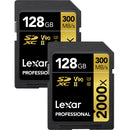 Lexar 128GB Professional 2000x UHS-II SDXC Memory Card (2-Pack)