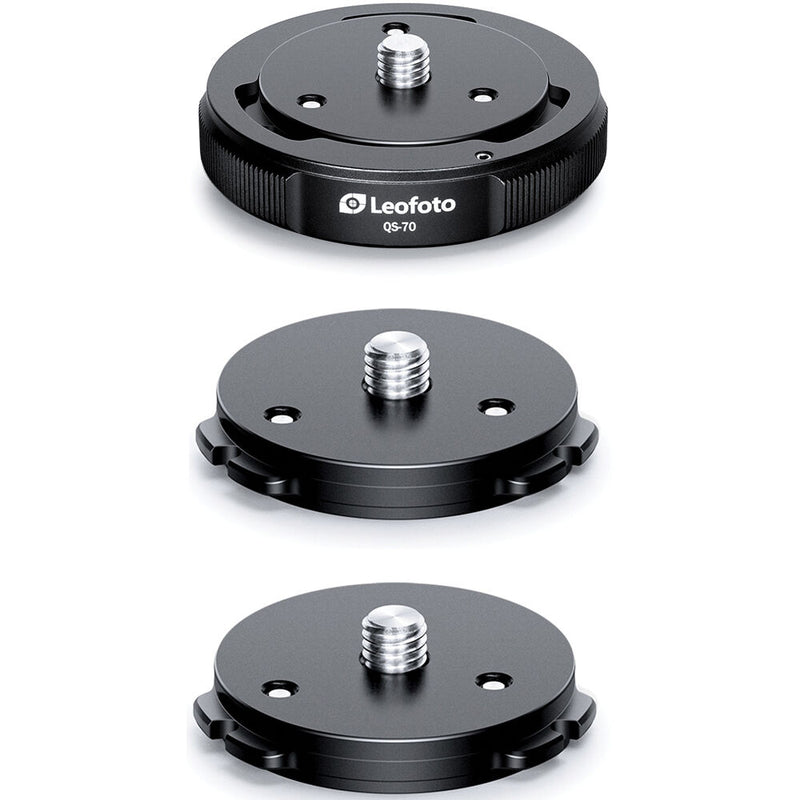 Leofoto QS-70 Quick-Link Tripod Head Quick Release Set with 2x Quick Release Plates (70mm)