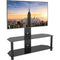 AVF Group 45" Corner Pedestal TV Stand (Black Glass with Black Tube)