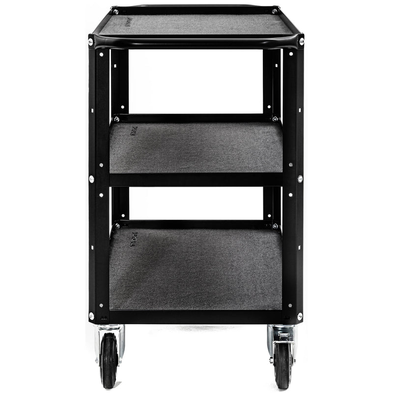 ConeCarts 1-Series Small 3-Shelf Cart with Black Moquette