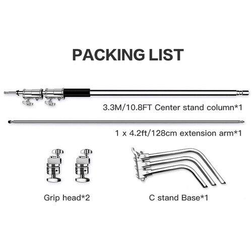 DigitalFoto Solution Limited Stainless Steel C-Stand with Extension Arm (10.8')