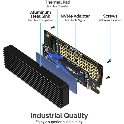 Sabrent NVMe M.2 SSD to PCIe Adapter Card with Aluminum Heatsink