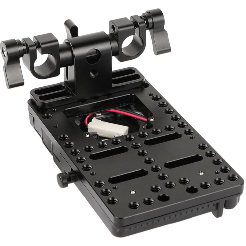 CAMVATE IDX P-V2 V-Mount Plate/Power Splitter with Rotating 15mm Rod Clamp