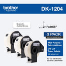 Brother DK1204 Multipurpose Die-Cut Paper Labels (White, 400 Labels, 0.66 x 2.1", 3-Pack)