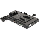 CAMVATE Quick Release V-Mount Battery Plate with Power Outputs & 15mm Rod Clamp