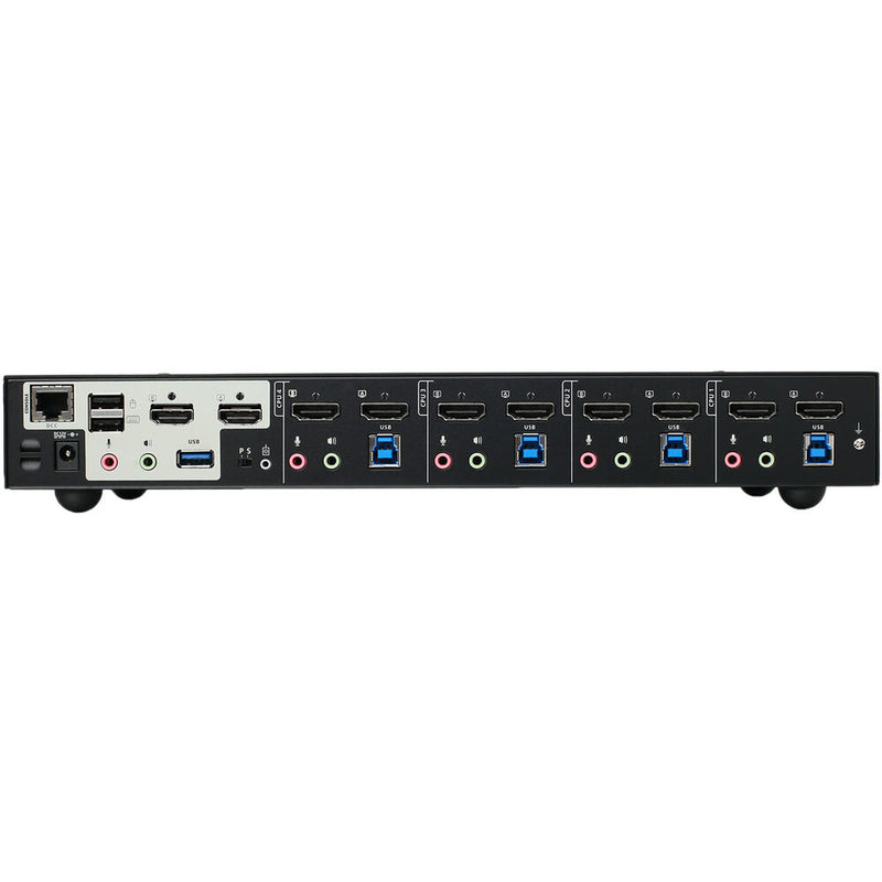 IOGEAR 4-Port 4K Dual View HDMI KVMP Switch with USB Hub and Audio (TAA)