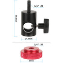 CAMVATE 16mm Light Stand Mount with 1/4"-20 Screw & Red Lock Nut