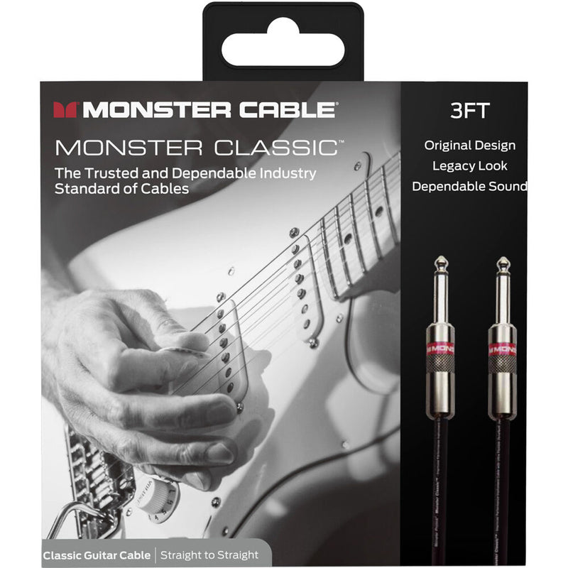 Monster Cable Prolink Classic Series Straight 1/4" Male to Straight 1/4" Male Instrument Cable (3')