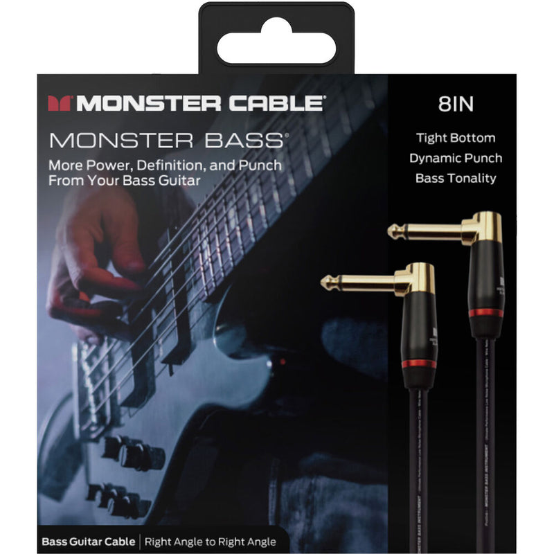 Monster Cable Prolink Bass Series Right-Angle 1/4" Male to Right-Angle 1/4" Male Instrument Cable (8")