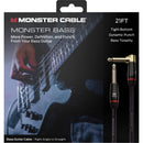 Monster Cable Prolink Bass Series Right-Angle 1/4" Male to Straight 1/4" Male Instrument Cable (21')