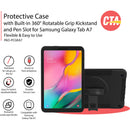 CTA Digital Protective Case with 360&deg; Grip, Kickstand, and Pen Slot for Samsung Galaxy Tab A7