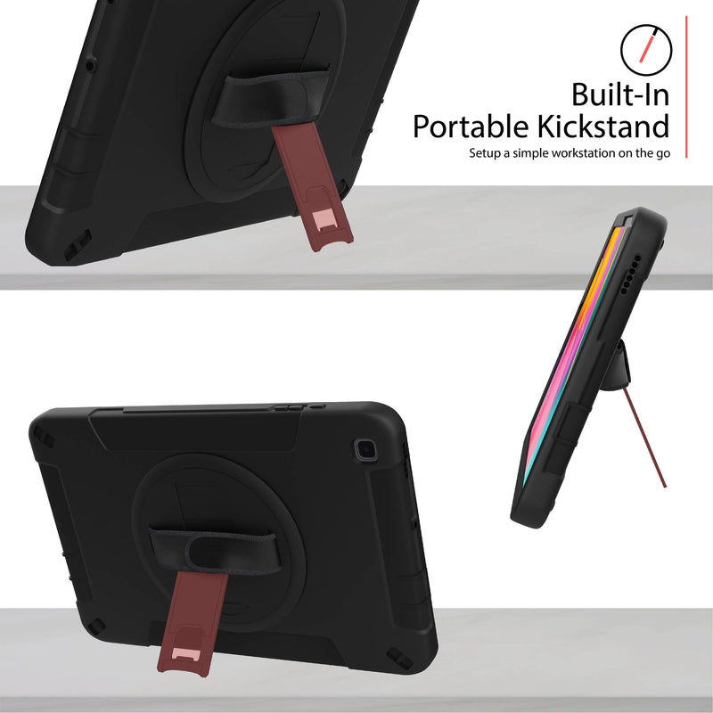 CTA Digital Protective Case with 360&deg; Grip, Kickstand, and Pen Slot for Samsung Galaxy Tab A7