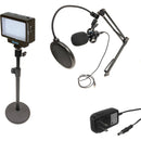 Bescor LED70 Light Kit with Tabletop Stand and USB-Powered Microphone