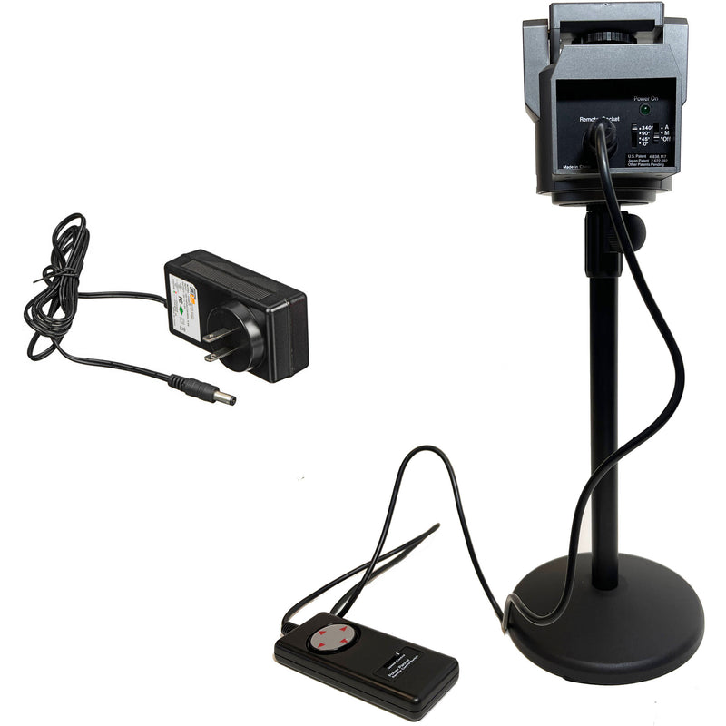 Bescor MP101 Pan & Tilt Head, Power Adapter & Tabletop Light Stand Kit