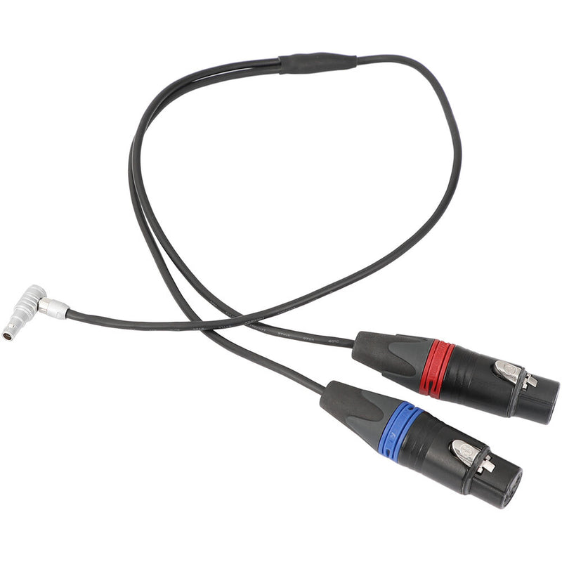 CAMVATE Dual 3-Pin XLR to Right-Angle 5-Pin LEMO Audio Cable for ALEXA Mini (25")