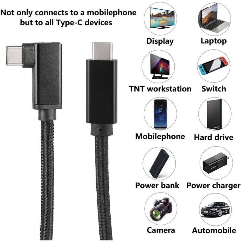 CAMVATE Right-Angle USB 3.1 Gen 2 Type-C to USB Type-C Cable (6.5')