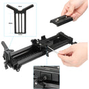 CAMVATE Sliding 15mm Rod Support with Manfrotto-Style QR Plate & Lens Support