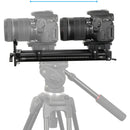 CAMVATE Sliding 15mm Rod Support with Manfrotto-Style QR Plate & Lens Support