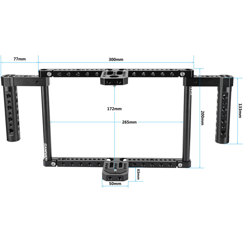 CAMVATE Adjustable-Height Monitor Cage Kit with Handgrips for 7-10" Monitor